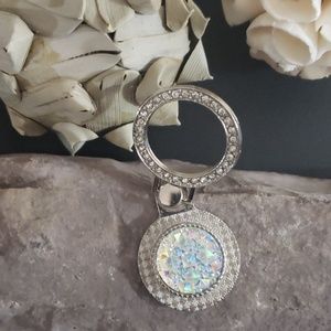 SALE⚡SILVER  WHITE GEMS CELLPHONE/TABLET RING